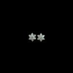 Radiant Diamond Floral Cluster Stud Earrings
