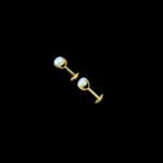 Classic Pearl Solitaire Gold Stud Earrings