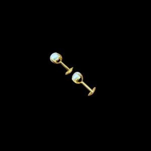 Classic Pearl Solitaire Gold Stud Earrings