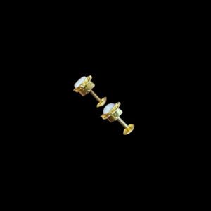 Graceful Mother of Pearl Teardrop Gold Stud Earrings
