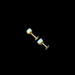 Elegant Mother of Pearl Oval Gold Stud Earrings