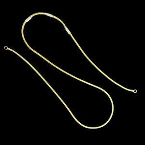 Ornate Textured Barrel Two-Tone Gold Chain