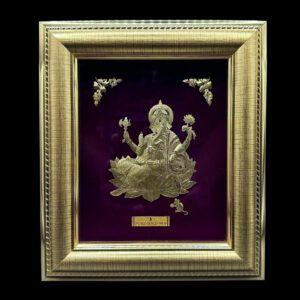 Divine Lotus Ganesha Pure Gold Foil Frame