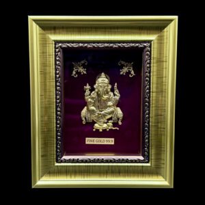 Divine Seated Ganesha Fine Gold Foil Frame