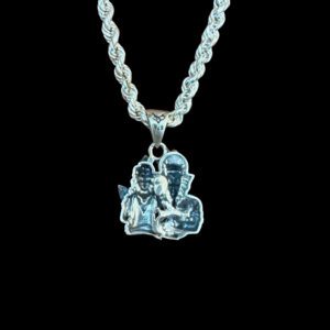 Divine Ganesha & Kartikeya Silver Pendant
