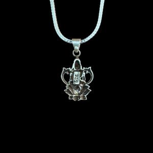 Divine Lakshmi Lotus Silver Pendant