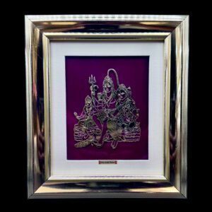 Divine Shiva Parivar 24ct Gold Foil Frame