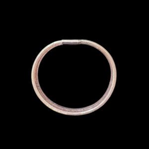Sleek Textured White Gold Mesh Bangle