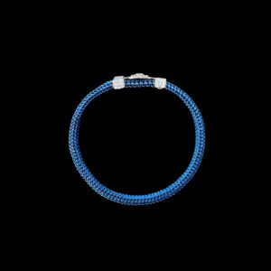 Divine Balaji Diamond Blue Mesh Bracelet