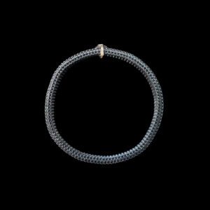 Sacred Conch Gold Black Mesh Bracelet