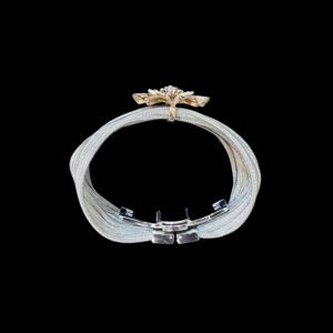 Floral Black & White Diamond Mesh Bracelet