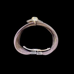 Ornate Diamond Sunburst Rose Gold Mesh Bracelet