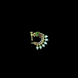 Regal Ruby Emerald & Pearl Gold Nath