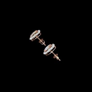 Radiant Polki Diamond Rose Gold Stud Earrings