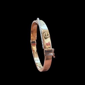 Radiant Diamond Screw White Gold Bangle