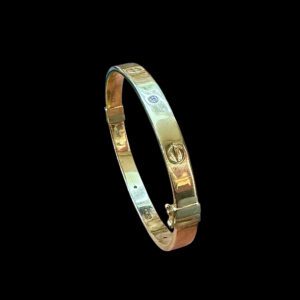 Radiant Screw & Diamond Rose Gold Bangle