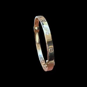 Regal Screw & Diamond Rose Gold Bangle