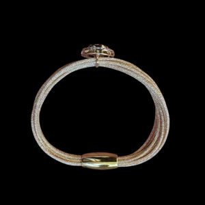 Radiant Cushion Polki Diamond Rose Gold Mesh Bracelet