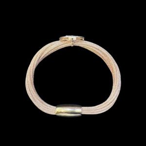 Radiant Polki Diamond Halo Rose Gold Mesh Bracelet