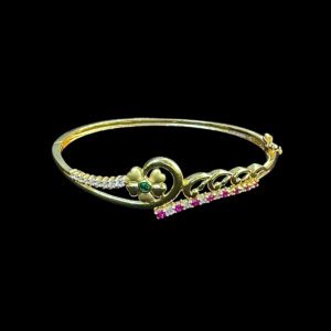 Floral Ruby & Emerald Gold Bracelet