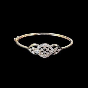 Elegant Diamond Leaf Rose Gold Bracelet