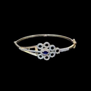 Regal Sapphire & Diamond Floral Gold Bracelet