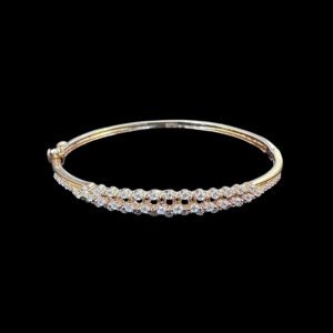 Radiant Double-Line Diamond Rose Gold Bracelet