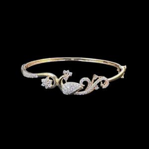 Elegant Peacock Diamond Rose Gold Bracelet