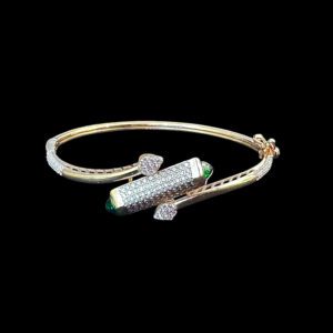 Regal Emerald & Diamond Two-Tone Gold Bracelet