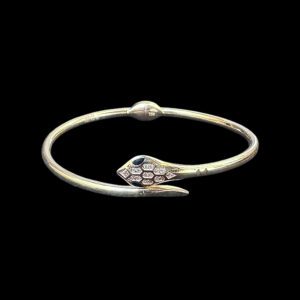 Bold Serpent Diamond Rose Gold Cuff