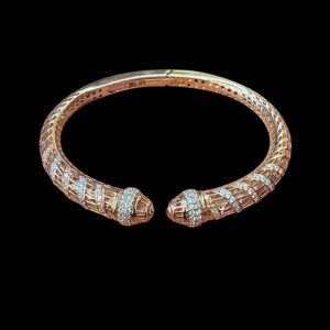 Ornate Diamond Torque Rose Gold Cuff