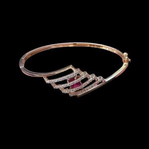 Chic Ruby Deco Diamond Rose Gold Bracelet