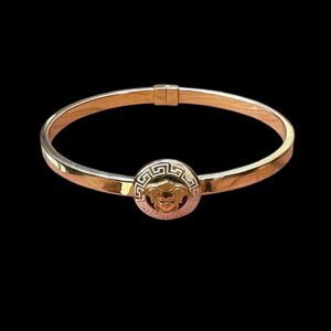 Bold Medusa Greek Key Gold Cuff