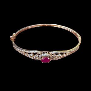 Regal Ruby & Diamond Rose Gold Bracelet III