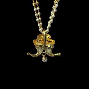 Majestic Yali Twin Tiger Claw Pearl Necklace