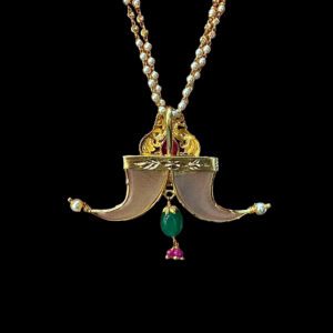 Peacock Twin Tiger Claw Ruby & Emerald Necklace