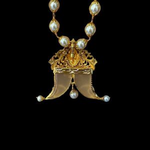 Sacred Balaji Twin Tiger Claw Pearl Necklace