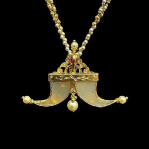 Radiant Lakshmi Twin Tiger Claw Pearl Pendant