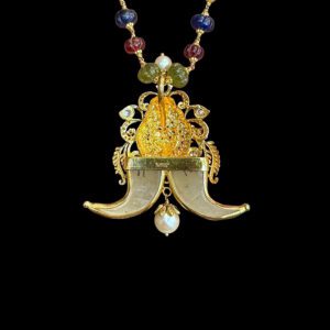 Divine Lakshmi Tiger Claw Navratna Bead Necklace