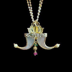 Sacred Balaji Twin Tiger Claw Gold Pendant