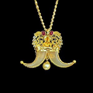 Divine Lakshmi Twin Tiger Claw Pearl Necklace