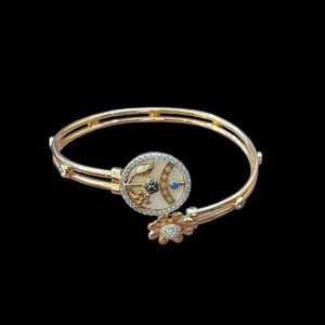 Elegant Floral Mother-of-Pearl Rose Gold Cuff