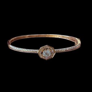 Radiant Oval Halo Diamond Rose Gold Bracelet