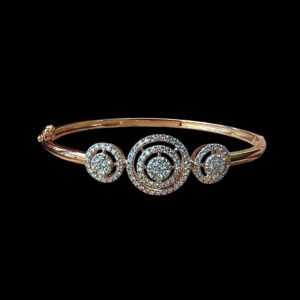 Radiant Circle Halo Diamond Rose Gold Bracelet