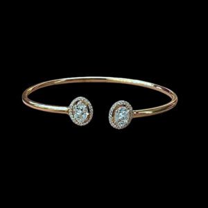Elegant Oval Diamond Rose Gold Cuff