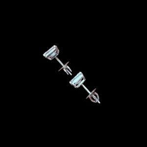 Elegant Emerald-Cut Diamond Stud Earrings