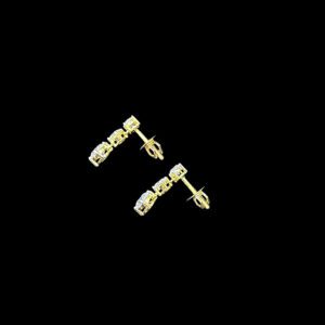 Elegant Graduated Diamond Drop Earrings