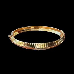 Regal Two-Tone Engraved Gold Kada