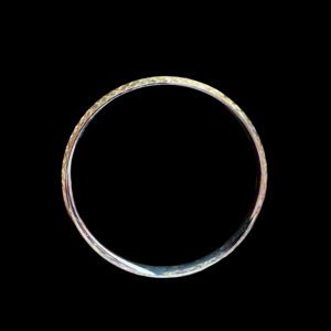 Elegant Two-Tone Silver Diamond-Cut Bangle
