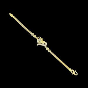 Playful Monkey & Heart Gold Kids Bracelet
